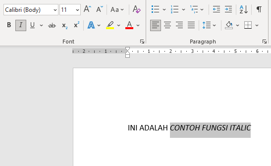 Fungsi Bold, Italic, Dan Underline Pada Microsoft Word