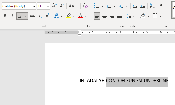 Fungsi Bold, Italic, Dan Underline Pada Microsoft Word