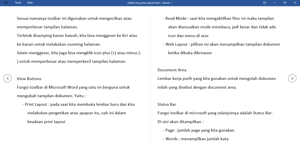 fungsi toolbar di microsoft word