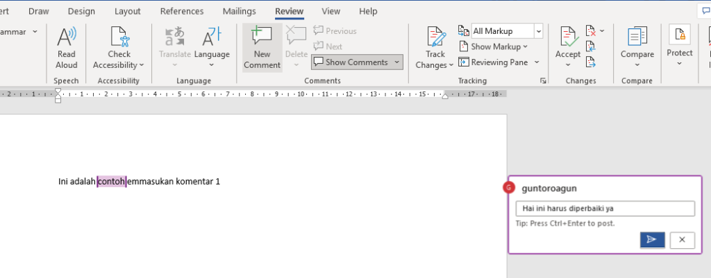 Mudah Cara Membuat Dan Menghilangkan Comment Di Word Indonewsid 6552